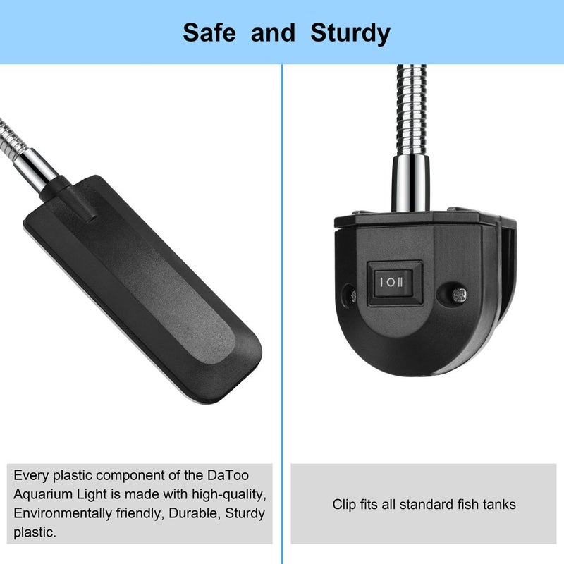 DaToo Aquarium Light Small LED Clip Light for Fish Tank, 1 Yr Warranty - Image 5